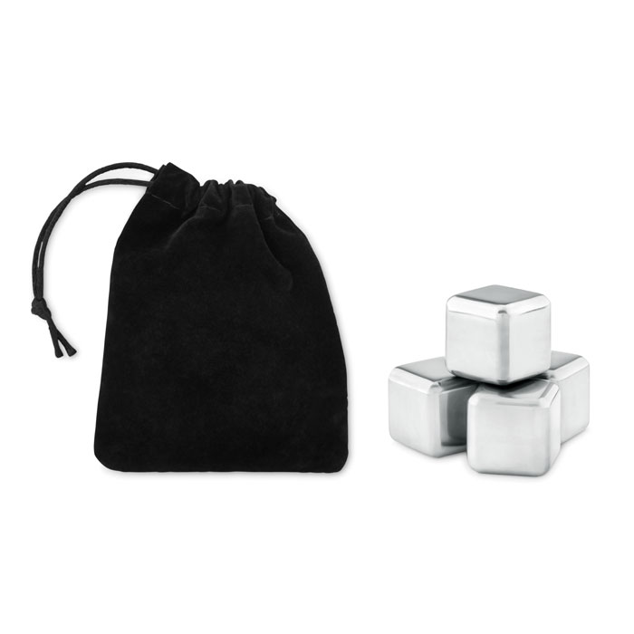 Set de 4 glaçons réutilisables en inox Icy_Noir