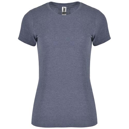 T-shirt publicitaire femme en polyester et coton certifiés Fox 150 g_Mélange bleu denim