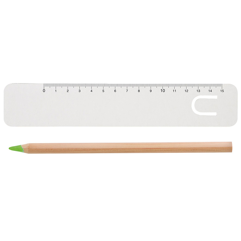 Kit règle marque-page crayon fluo 17,6 cm Prestige Naturel 15 cm_03