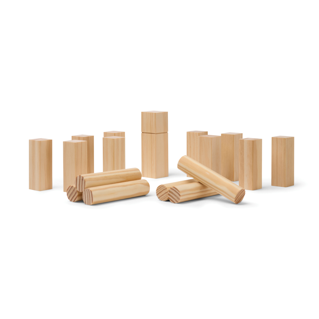 Jeu Kubb en bois certifié Vinga _Marron
