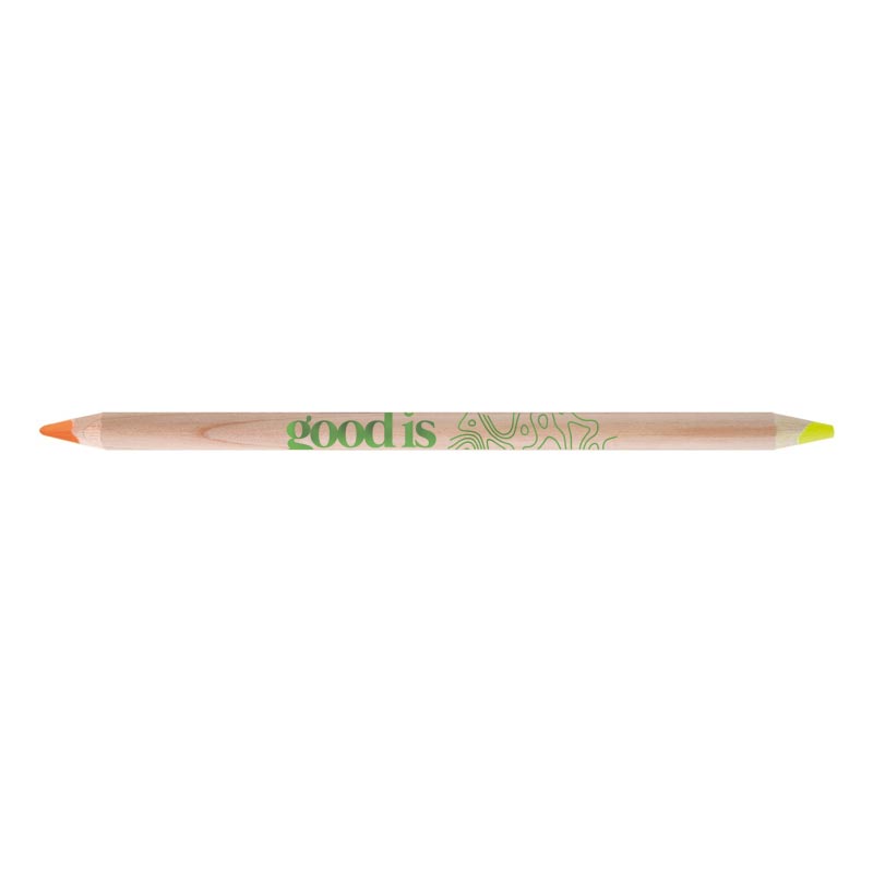 Crayon surligneur fluo en bois 17,6 cm Bi-coul_03