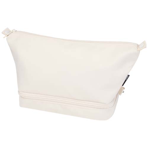 Trousse de toilette en polyester recyclé certifié Trip Aware™_Blanc cassé