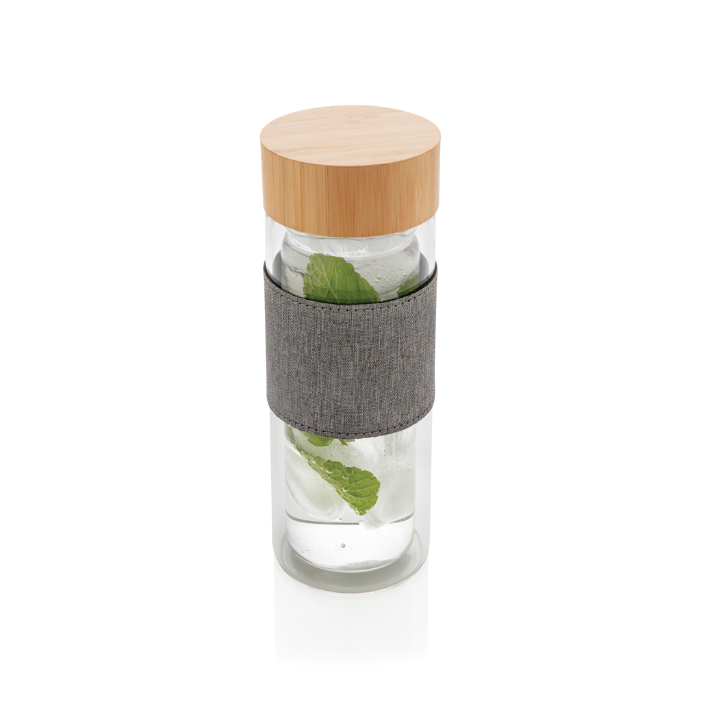 Bouteille à double paroi en verre Impact 360 mL_Transparent