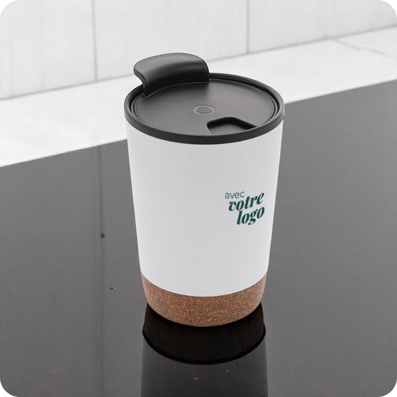 Mug isotherme en inox recyclé et liège certifiés Actuel 300 mL_00