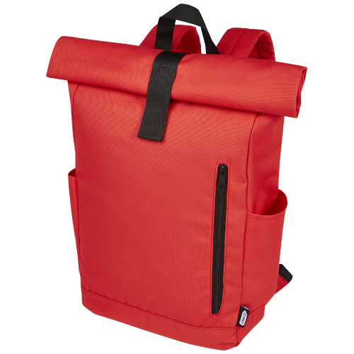 Sac à dos rolltop en polyester recyclé certifié Byron 18 L_Rouge