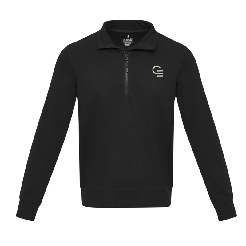Sweat unisexe à col polo zippé en polyester et coton recyclés certifiés Tin_01