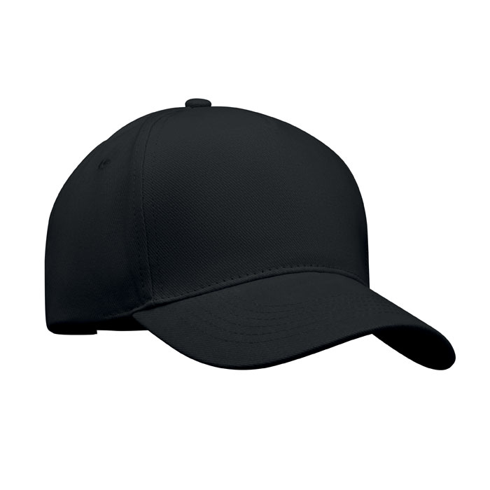Casquette publicitaire 5 panneaux Long Beach Singa 260 g_Noir