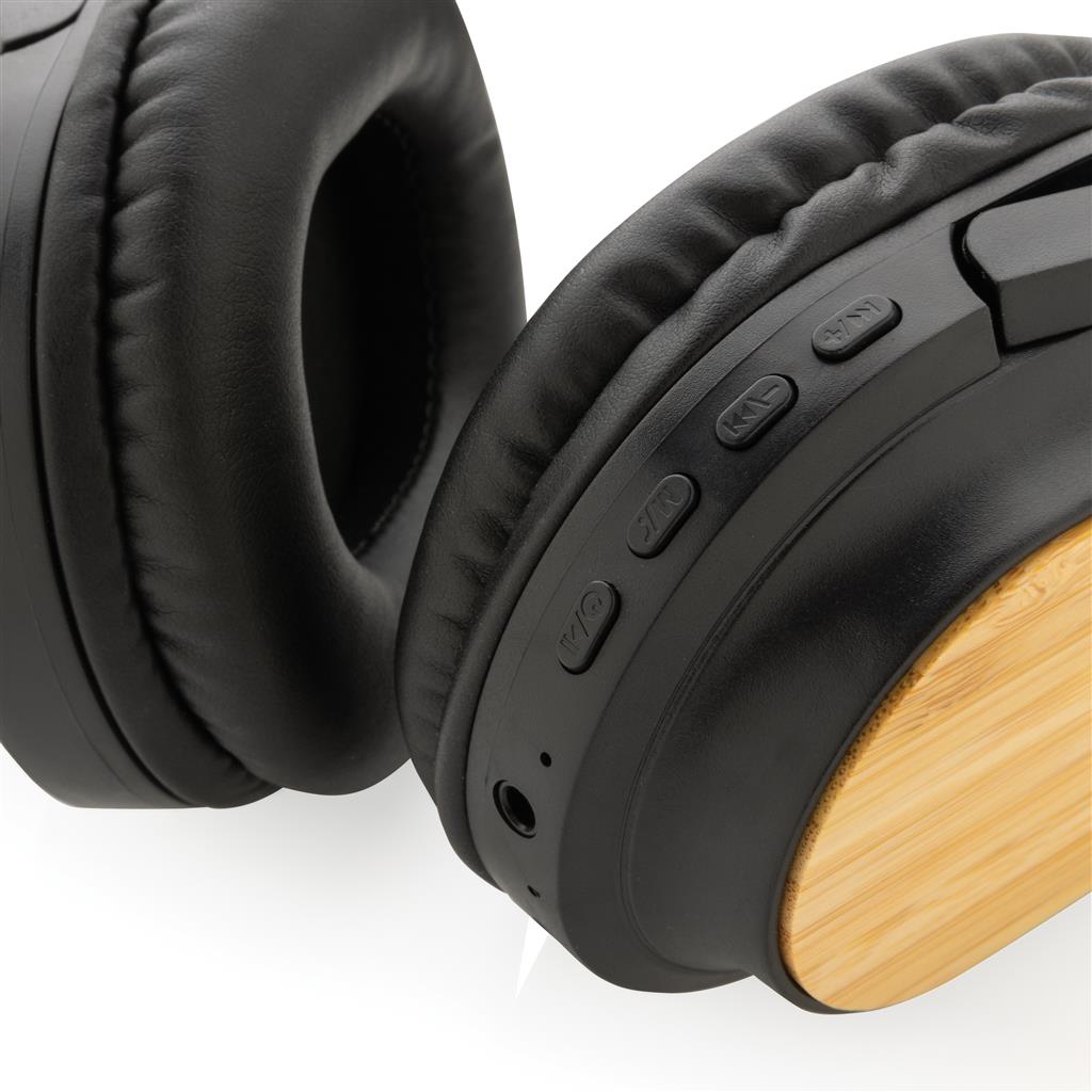 Casque audio pliable en plastique recyclé et bambou certifiés Elite_04