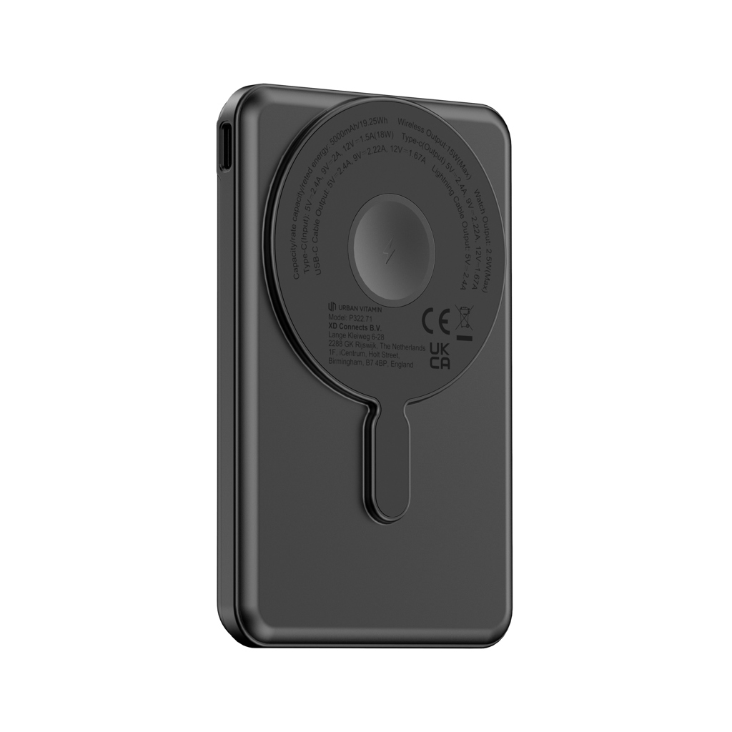 Batterie externe rapide Urban Vitamin Redwood 5000 mAh et 20W PD _Noir