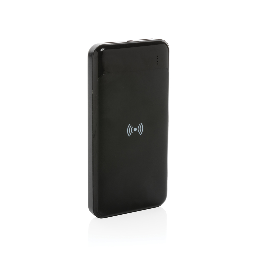 Batterie externe à induction en plastique recyclé certifié 8000 mAh Bolt_Noir