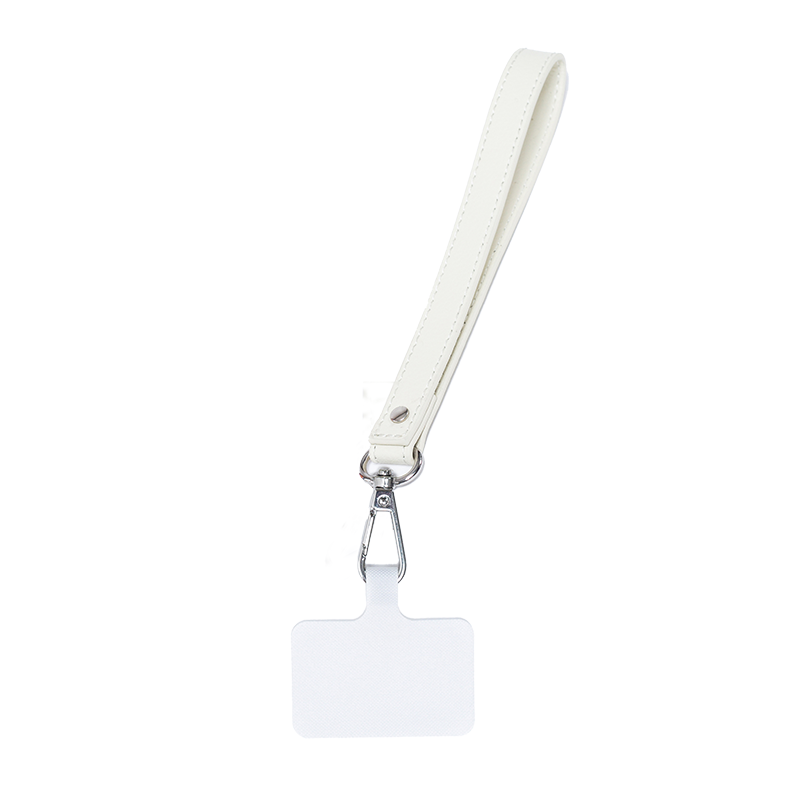 Dragonne universelle pour téléphone en cuir recyclé Ine Wrist_Blanc