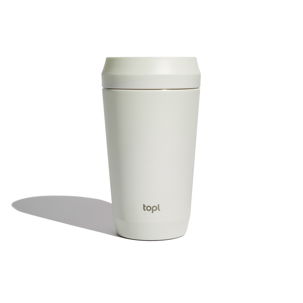 Mug isotherme en inox et plastique recyclés certifiés Topl 354 mL_Blanc