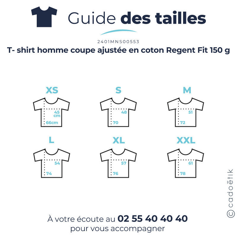 T-shirt homme coupe ajustée en coton certifié Regent Fit 150 g_05