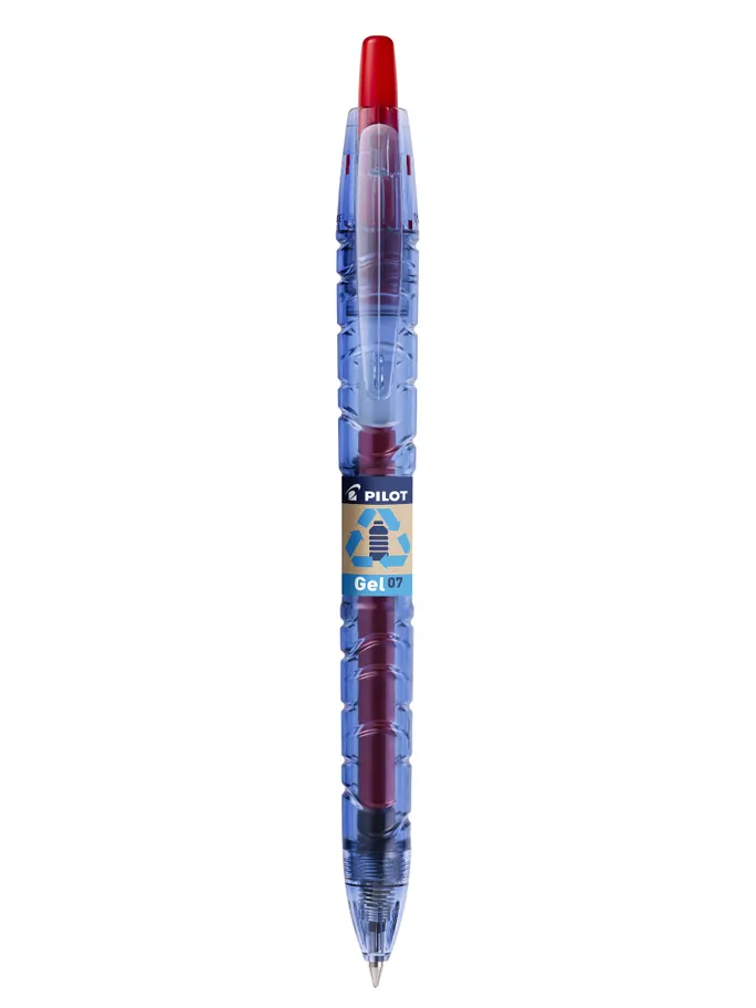 Stylo roller en plastique recyclé rPET Pilot® B2P Gel_Rouge