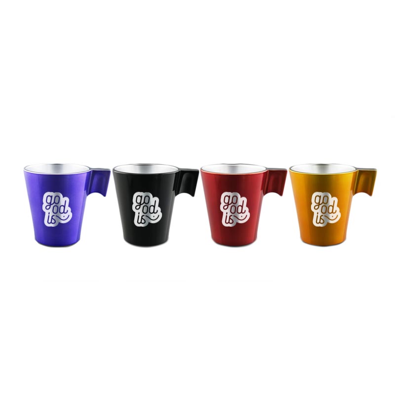 Set de 4 tasses personnalisables à expresso en verre Jumbo