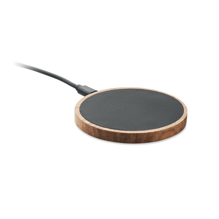 Chargeur à induction en bois d'acacia et plastique recyclé Acawai_Noir