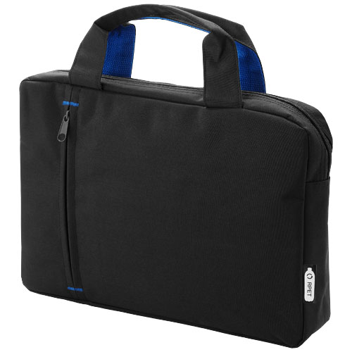 Porte-documents en polyester recyclé rPET Detroit_Bleu royal/Noir