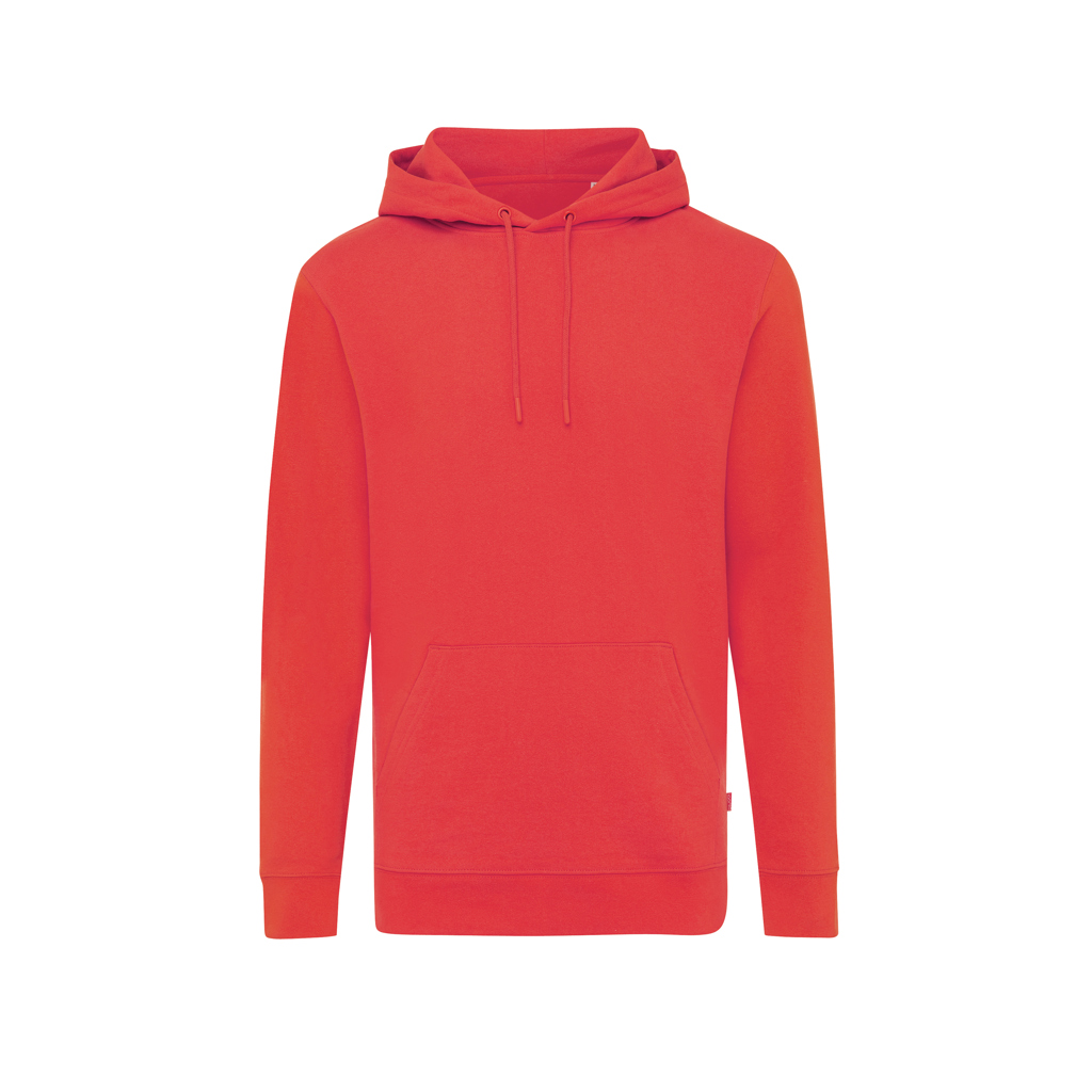 Sweat à capuche unisexe en coton recyclé et bio Iqoniq Jasper 340g_Luscious red