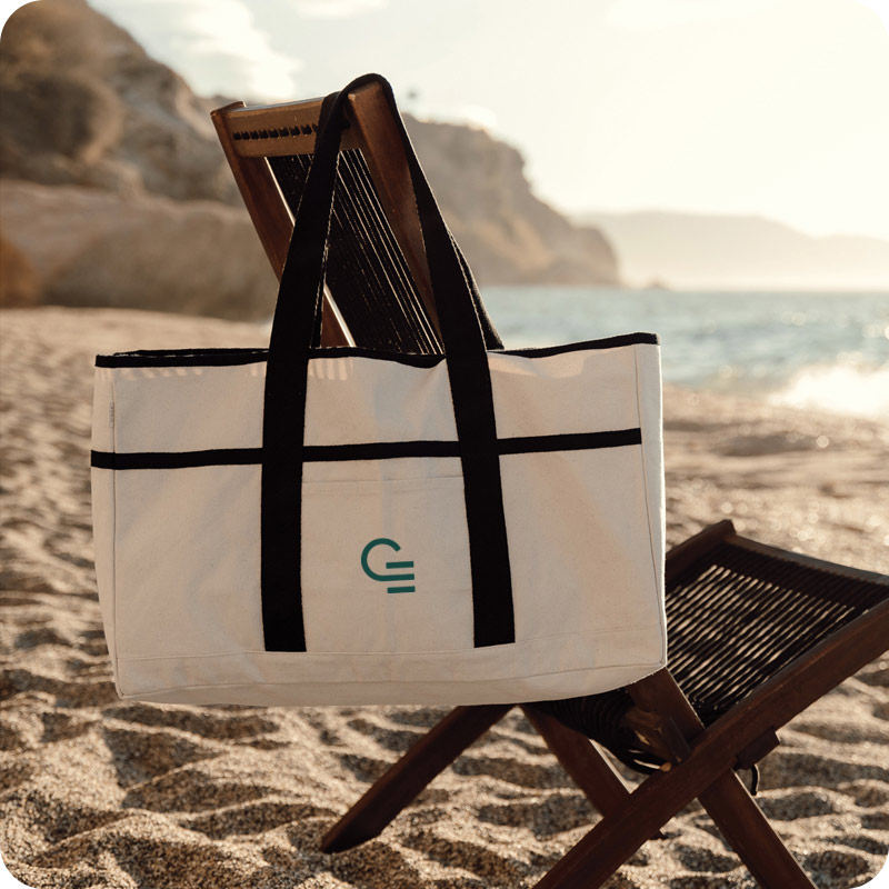 Sac de plage en coton et polyester recyclés Vinga Volonne _00