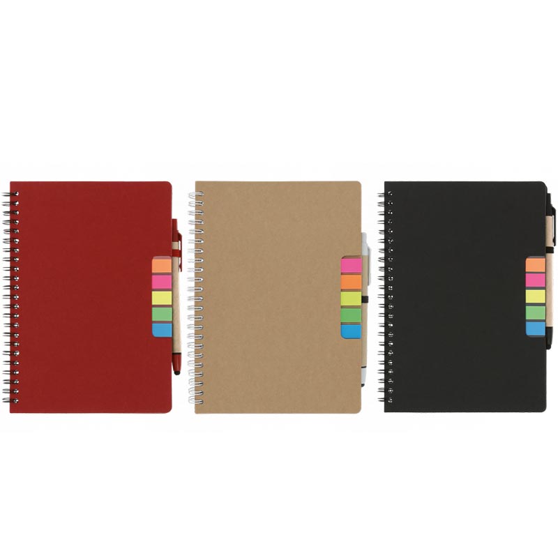 Carnet à spirales A5 avec stylo en carton recyclé Véra_02