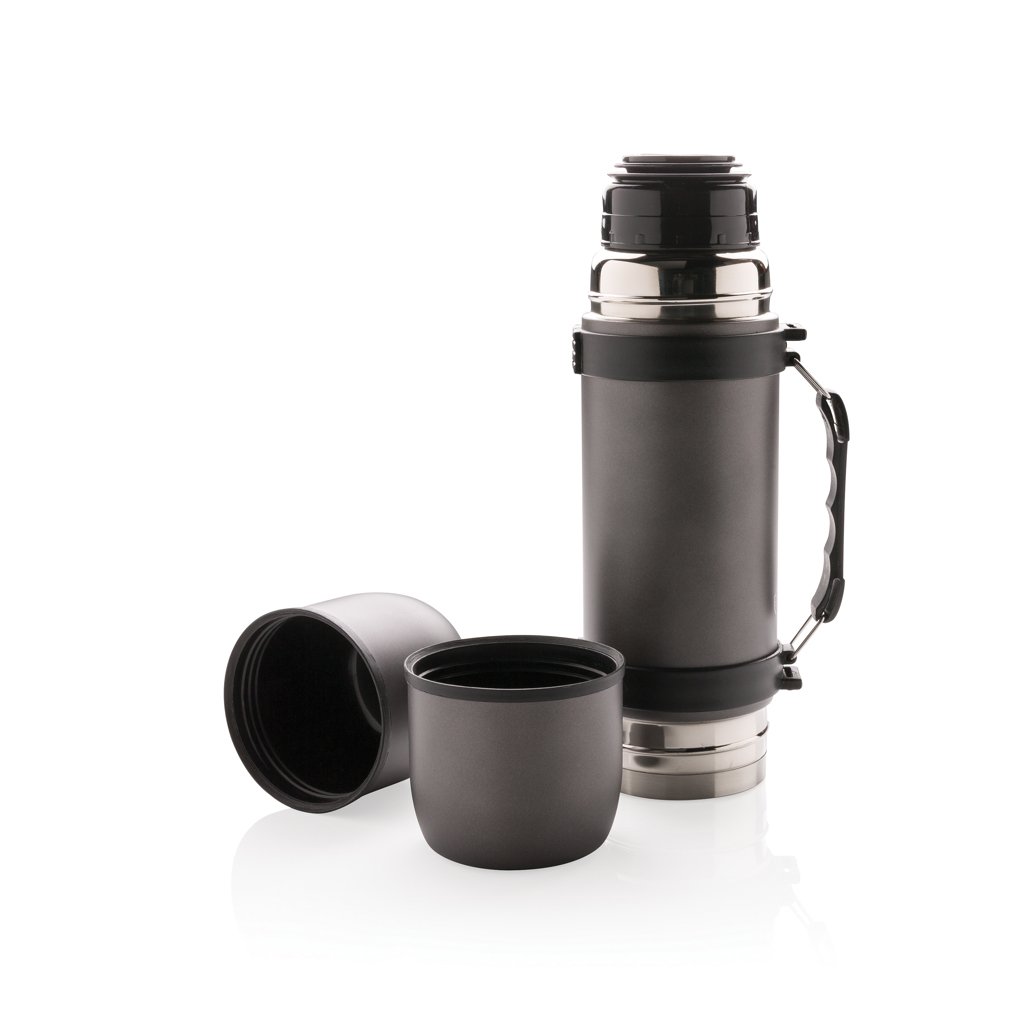 Bouteille isotherme en inox avec 2 tasses Swiss Peak 700 mL_Gris