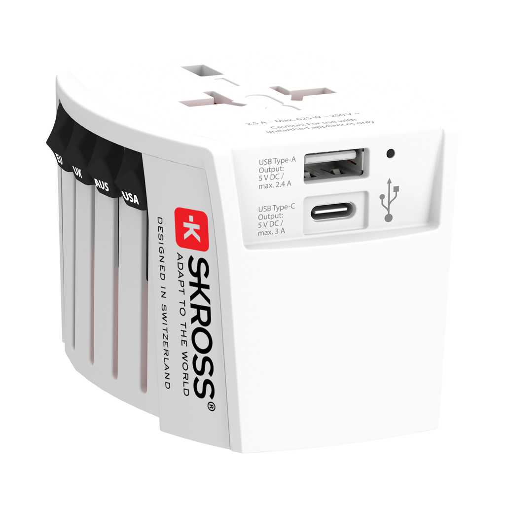 Adaptateur de voyage universel 2 Pôles MUV Skross®_Blanc