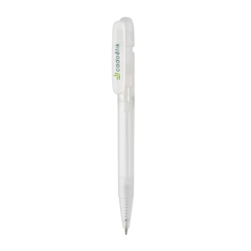 Stylo bille en plastique recyclé certifié Devin Clear_1