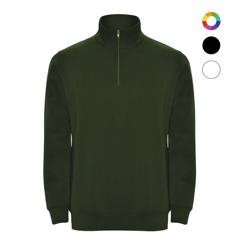 Sweat unisexe col zippé en coton et polyester certifiés Aneto 280 g_02