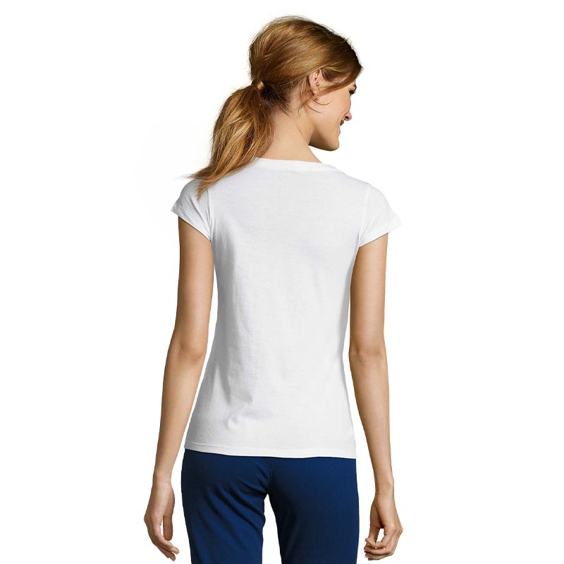 T-shirt femme col V en coton certifié Moon 150 g_05