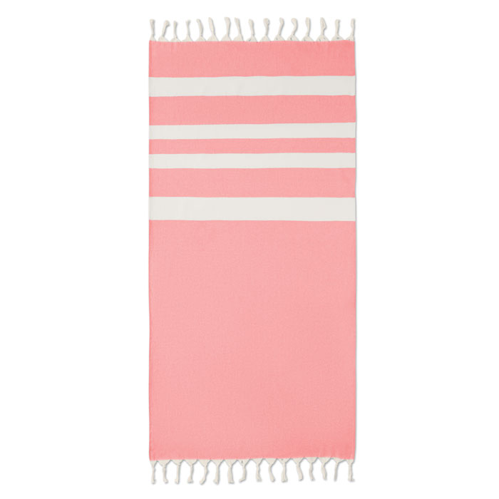 Fouta en coton et polyester recyclés Agoura 140 g_Rouge