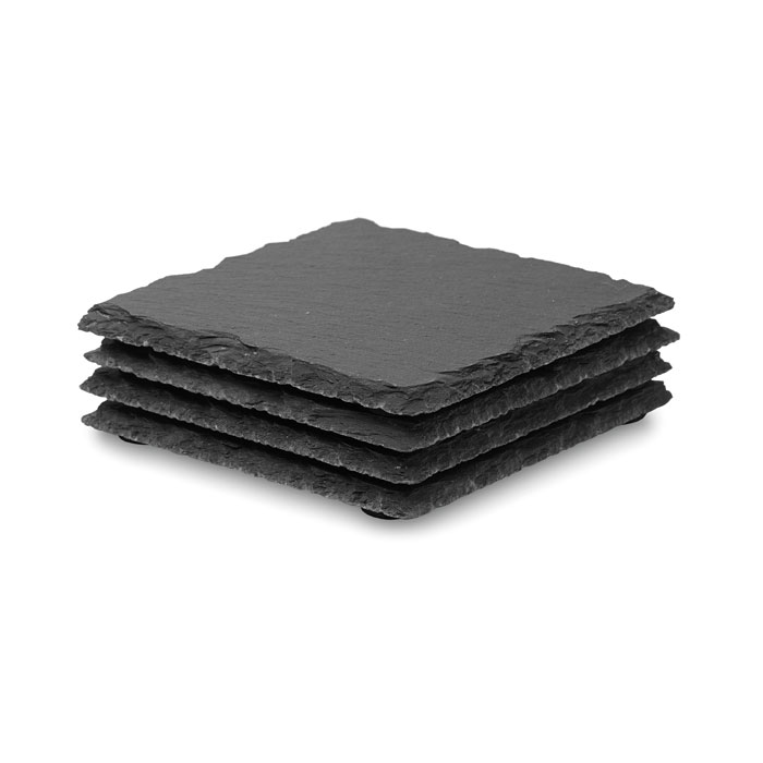 Sous-verres en ardoise Slate4_Noir
