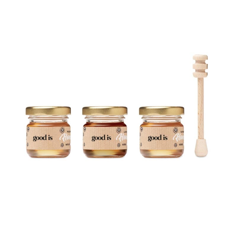 Set 3 pots de miel avec cuillère en bois Beebee_03