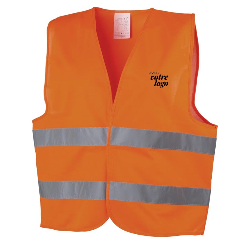 Gilet de sécurité publicitaire Safy - gilet fluorescent publicitaire