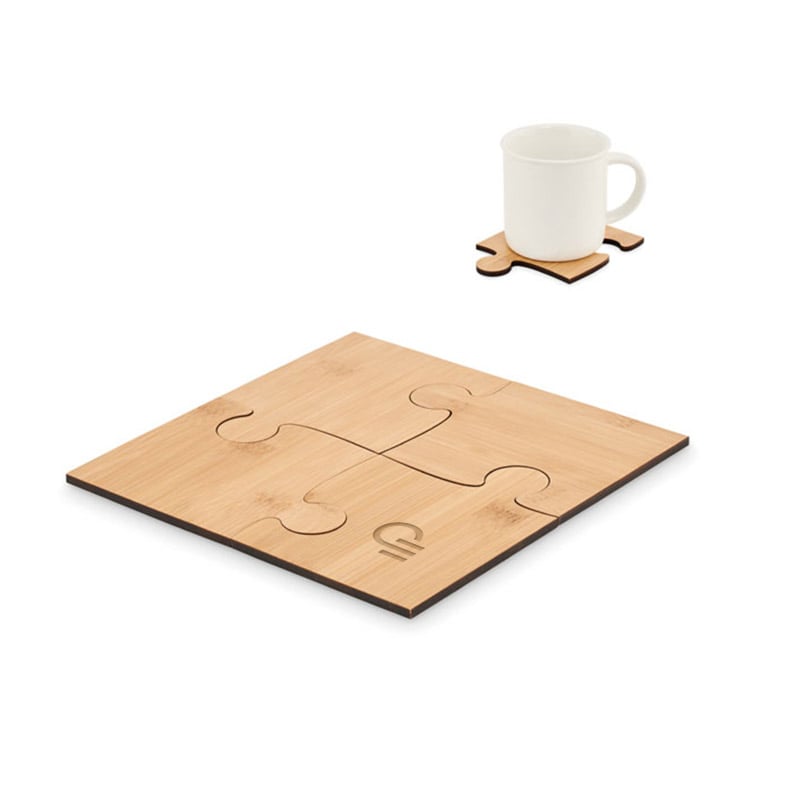 Set de 4 sous verres puzzle en bambou Lepy_1
