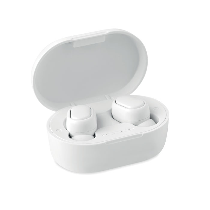 Écouteurs sans fil TWS en plastique recyclé Rwing_Blanc