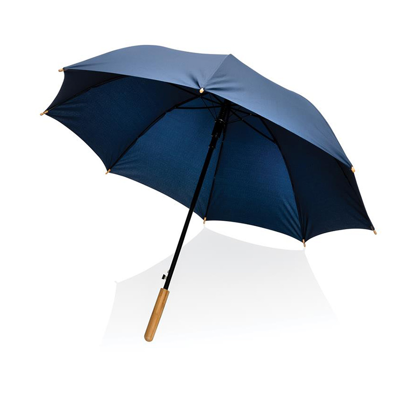 Parapluie droit 23" en bambou et polyester recyclé Impact_04