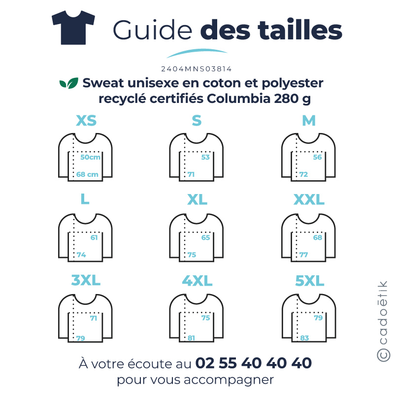 Sweat unisexe en coton et polyester recyclé certifiés Columbia 280 g_4