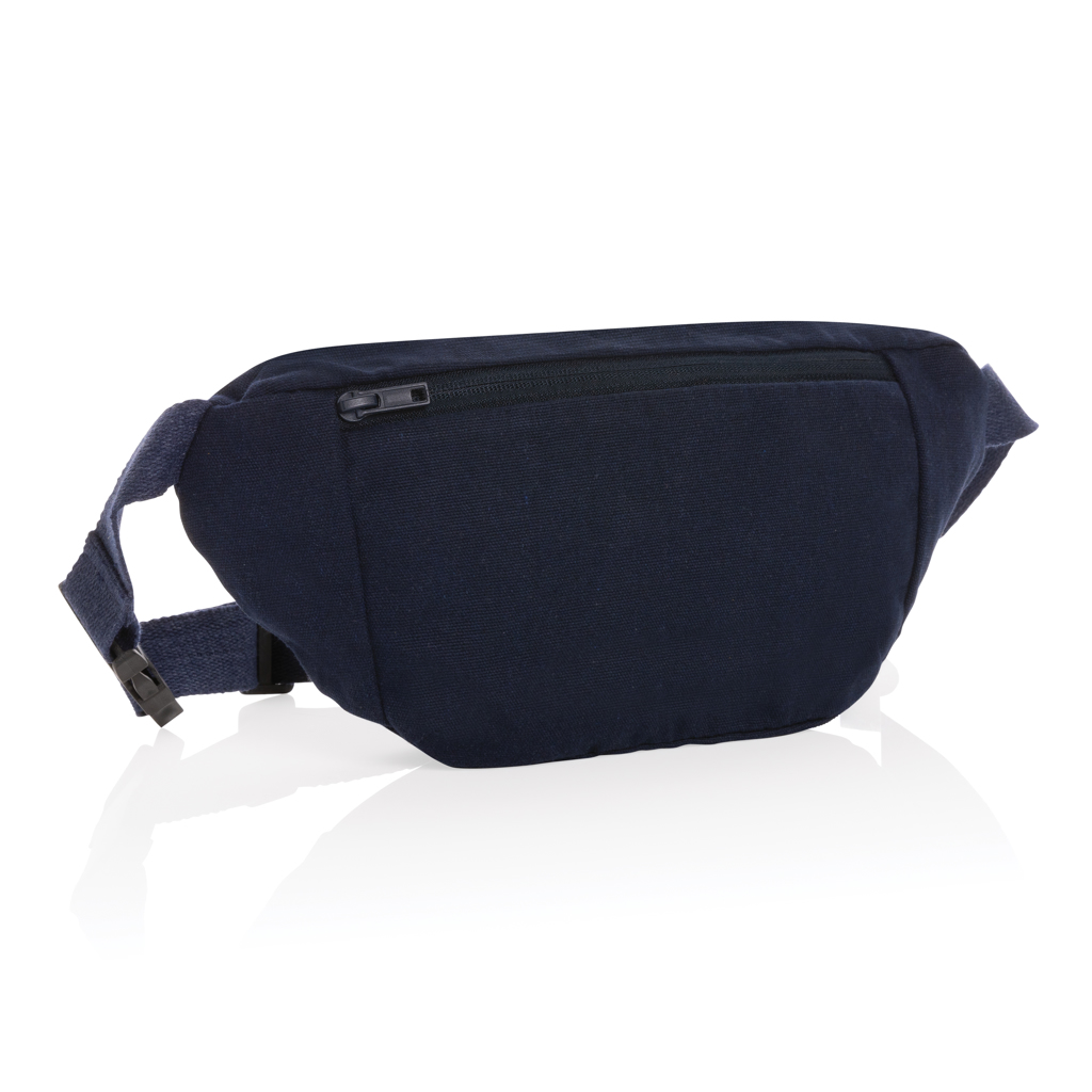Sac banane en toile recyclée non teintée Impact_Bleu marine