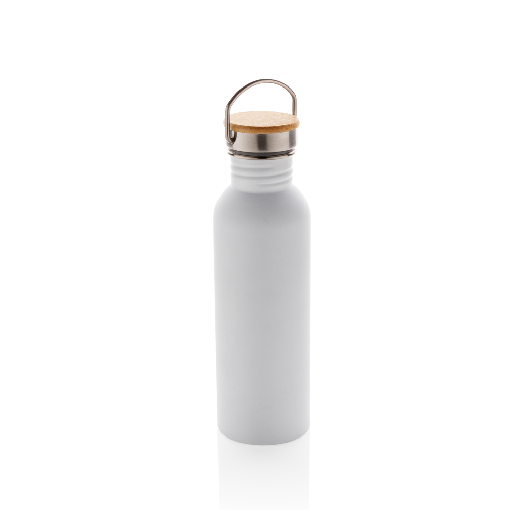 Bouteille en inox et bambou Vikki 710 mL_Blanc