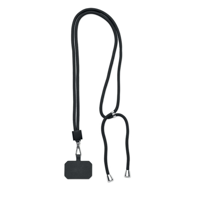 Tour de cou pour téléphone en plastique recyclé rPET Nonette_Noir