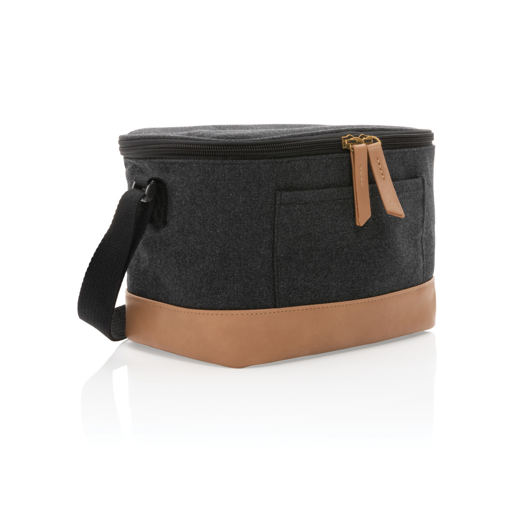 Sac isotherme personnalisé en coton et polyester recyclés Rive_Noir