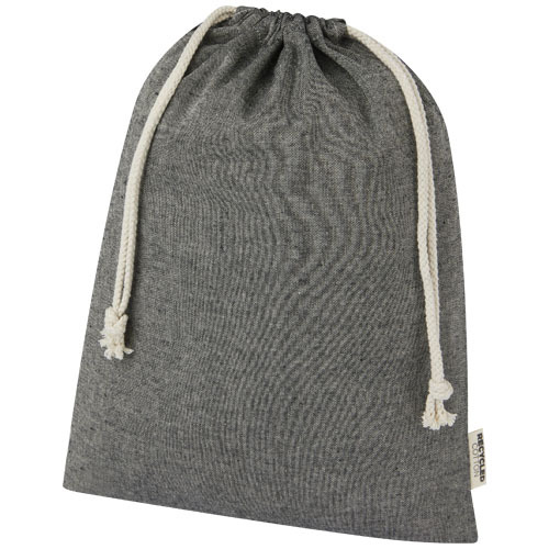 Sac en coton recyclé certifé Pheebs 150 g 30 x 42 cm _Noir chiné