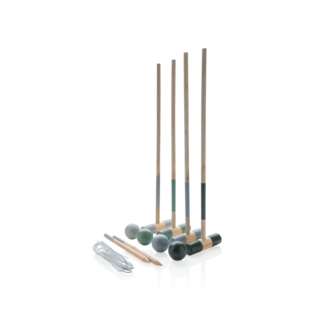 Jeu de croquet en bois Mail_Marron