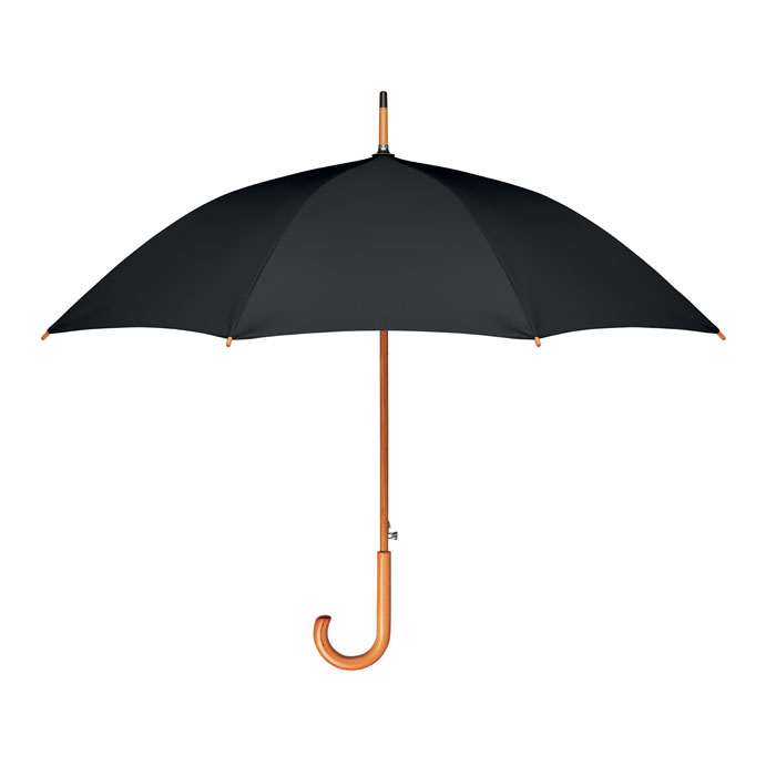 Parapluie droit 23,5" en polyester recyclé rPET Cumuli_Noir