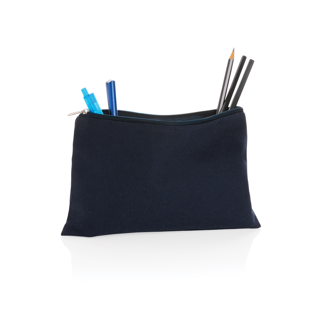Trousse multi-usages en coton recyclé Impact 285 g_Bleu marine