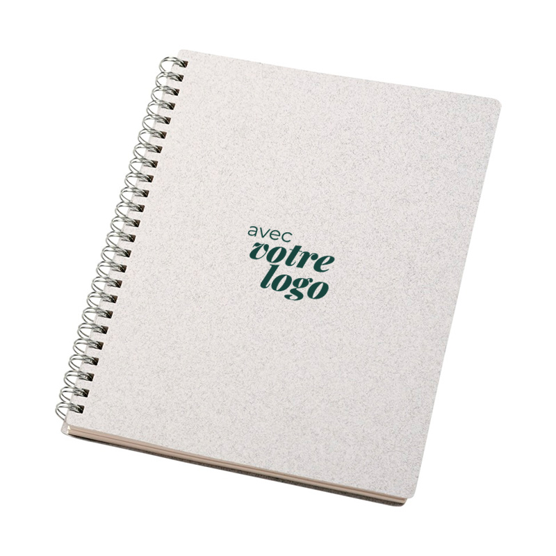 Carnet personnalisé à spirale A5 en carton et coton recyclés Bianco_02