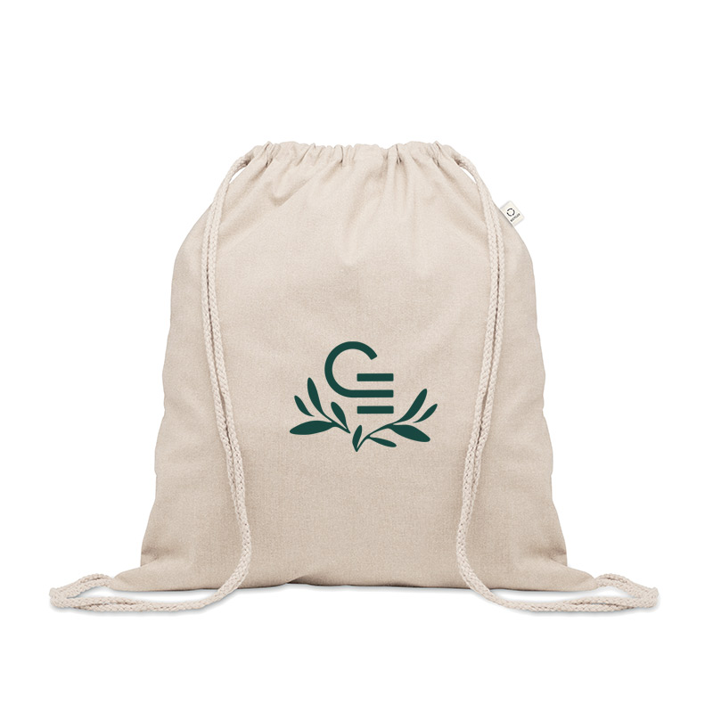 Gym bag publicitaire en coton et polyester recyclés Cabetri 140 g_02