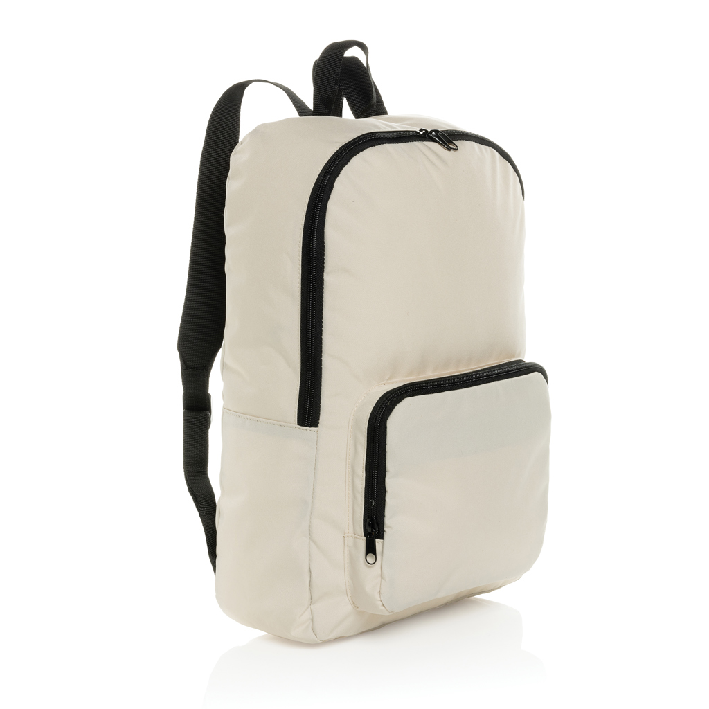 Sac à dos classique pliable en polyester recyclé rPET Dillon 15 L_Blanc cassé