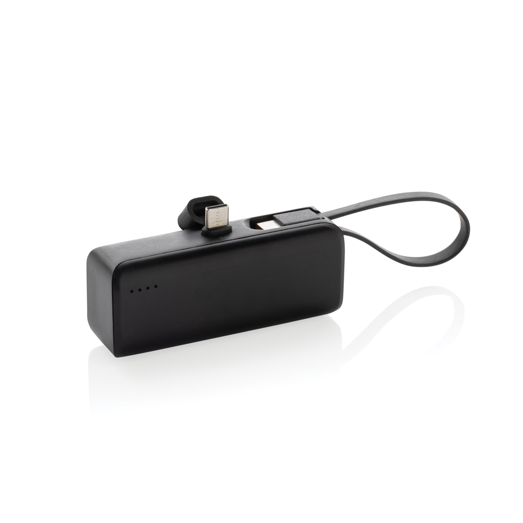 Batterie externe 3000 mAh en plastique recyclé certifié Powerlink_Noir