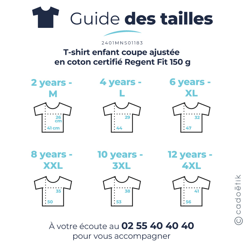 T-shirt enfant coupe ajustée en coton certifié Regent Fit 150 g_08